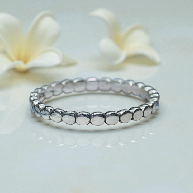 Beaded Eternity 925 sterling silver Ring  Band RG-OX-SL-011