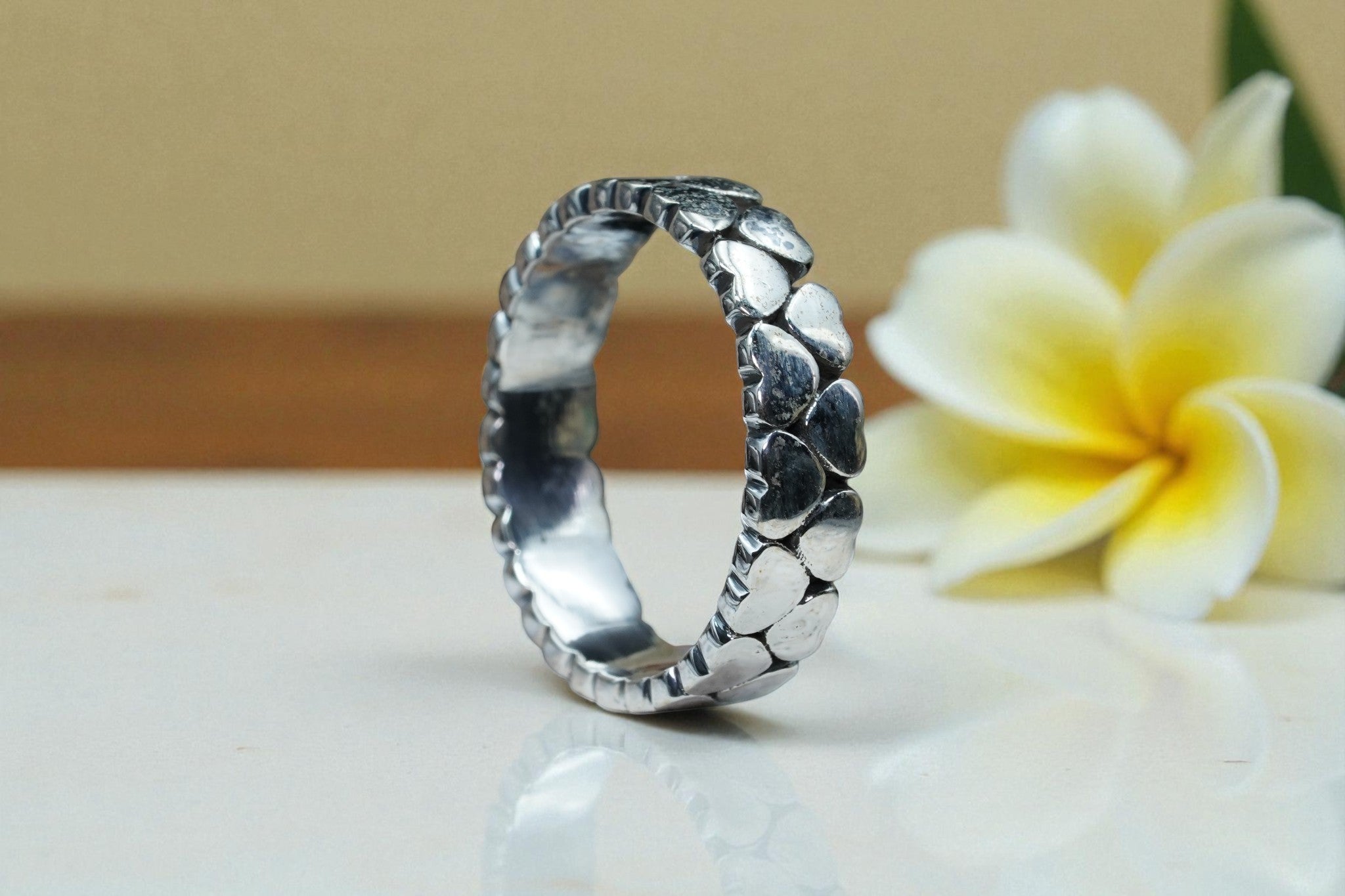 925 Heart Eternity Sterling Silver Ring Band  RG-OX-SL-012