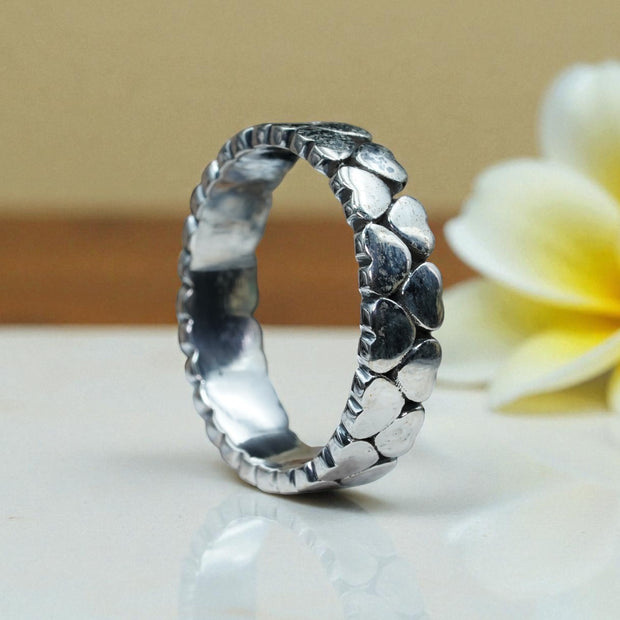 925 Heart Eternity Sterling Silver Ring Band  RG-OX-SL-012