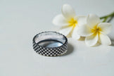 Checker Board 925 sterling silver Ring  Band RG-OX-SL-015