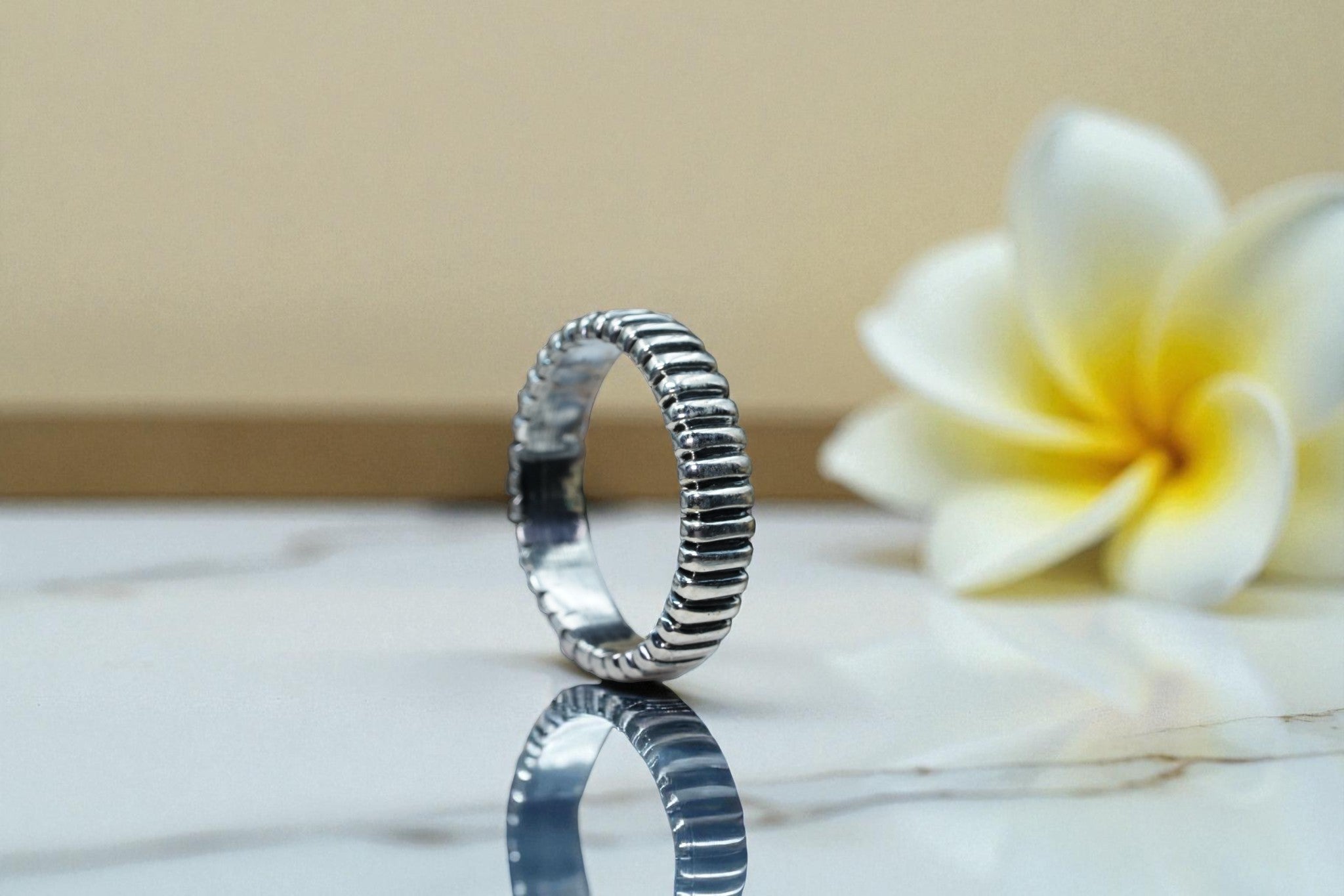 Textured 925 Sterling Silver Ring Band RG-OX-SL-017