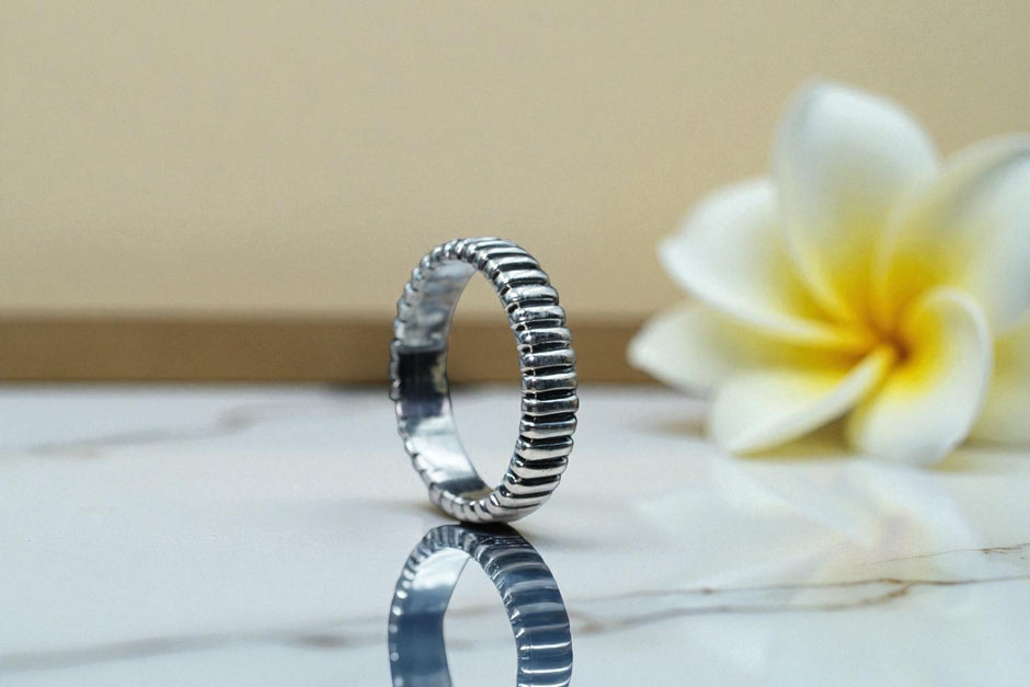 Textured 925 Sterling Silver Ring Band RG-OX-SL-017