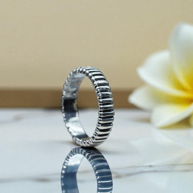 Textured 925 Sterling Silver Ring Band RG-OX-SL-017