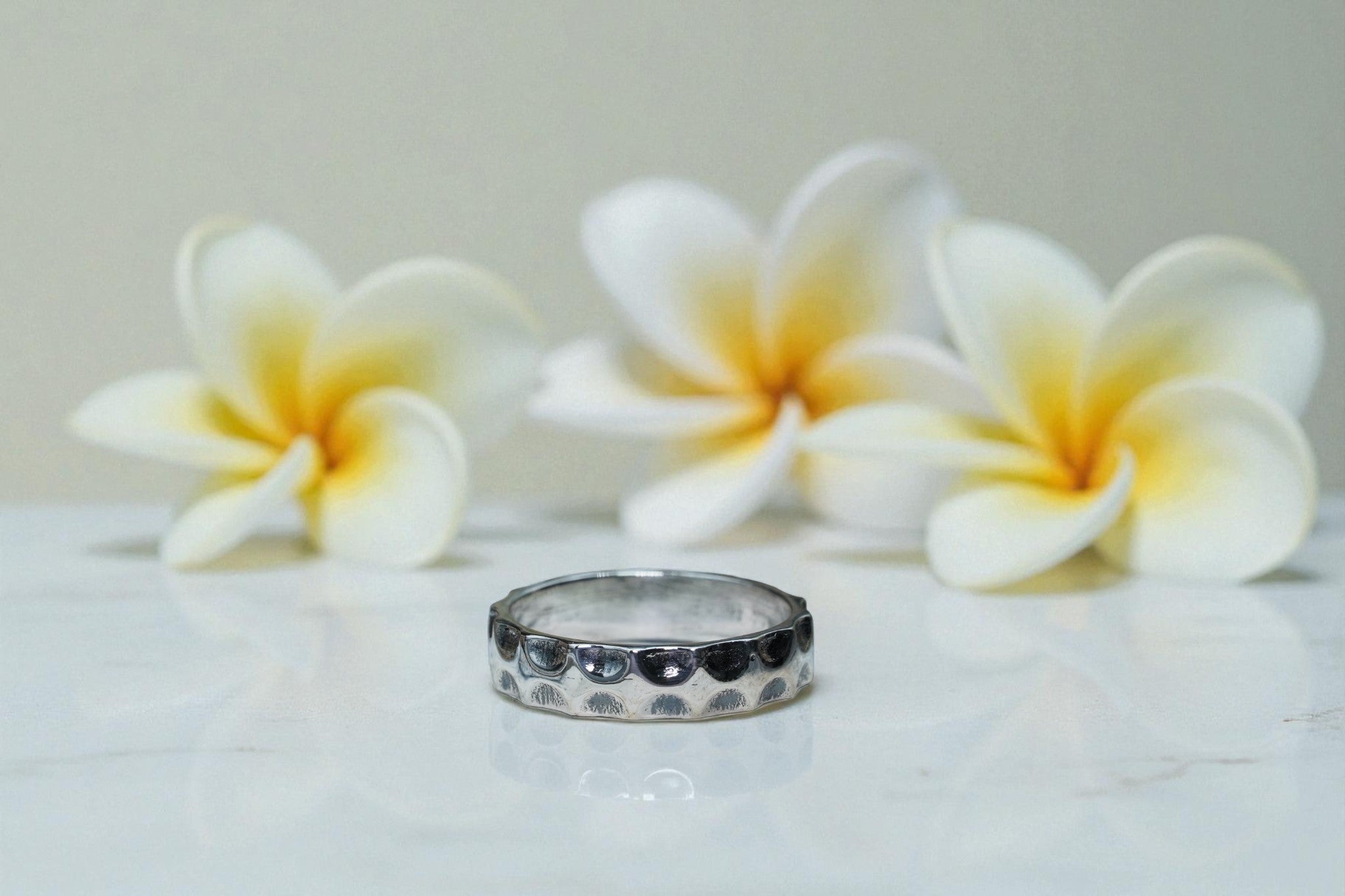 Dome Dot Texture 925 sterling silver Ring Band RG-OX-SL-019