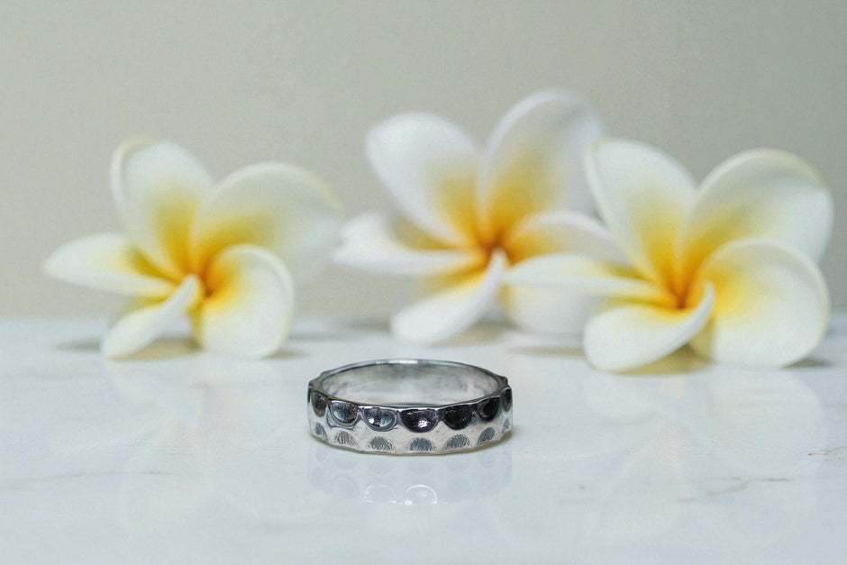 Dome Dot Texture 925 sterling silver Ring Band RG-OX-SL-019