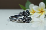 925 sterling silver ring double dragon RG-OX-SL-020