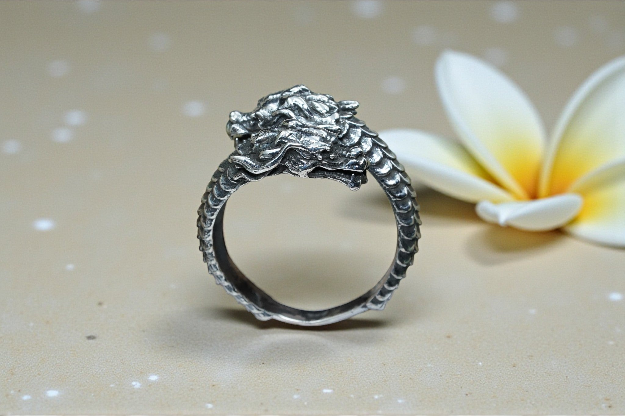 925 sterling silver ring double dragon RG-OX-SL-020