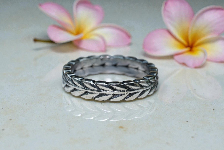 Forever Minimalist Wheat Motif 925 Sterling Silver Ring Band RG-OX-SL-021