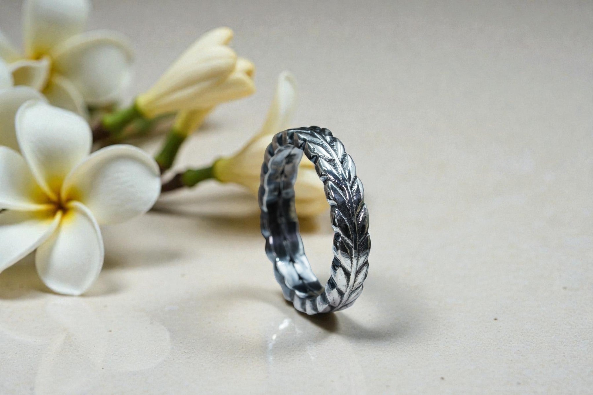 Forever Minimalist Wheat Motif 925 Sterling Silver Ring Band RG-OX-SL-021