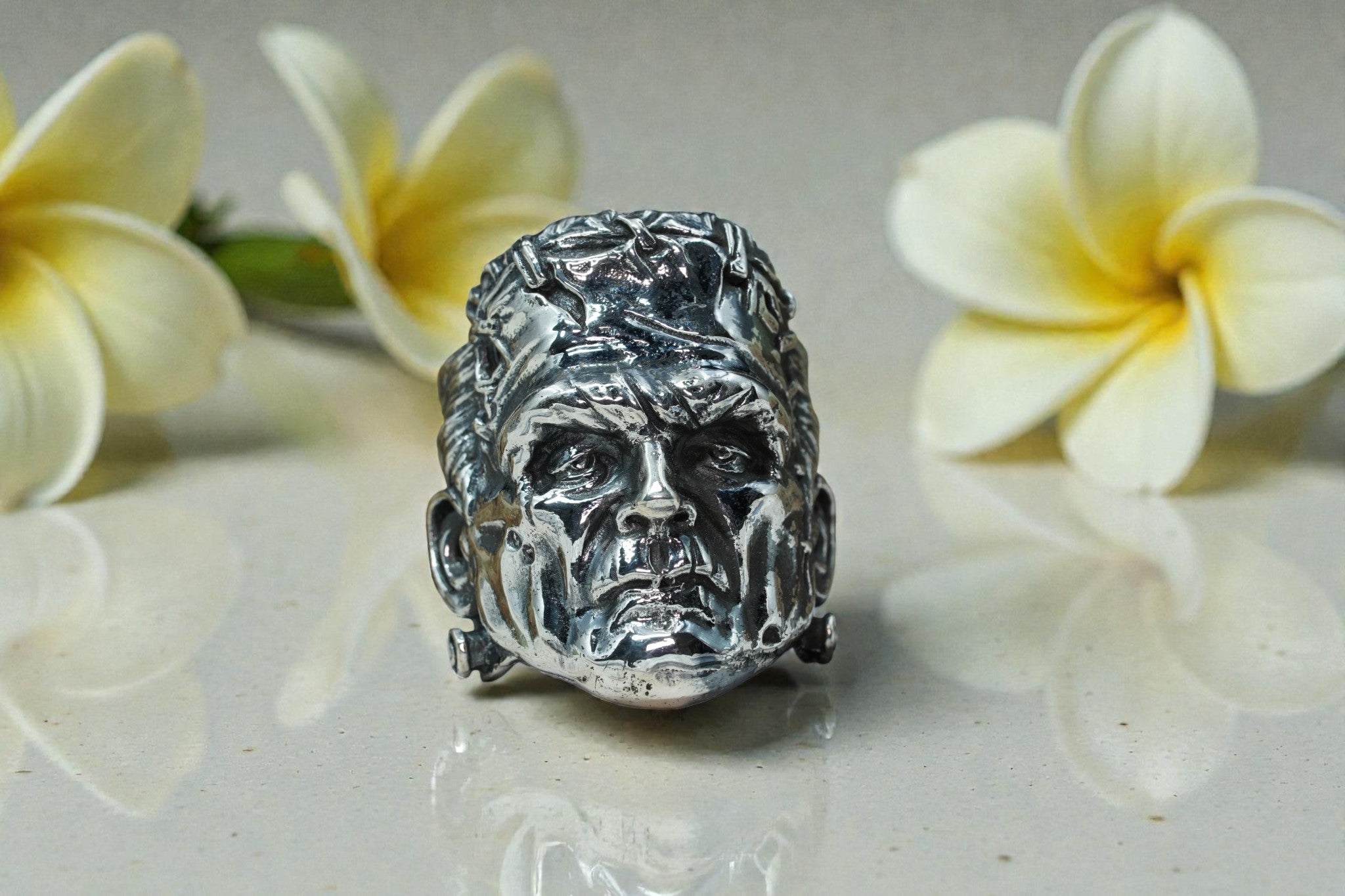 925 sterling silver warrior face ring RG-OX-SL-026