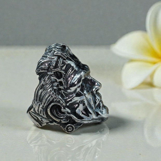925 sterling silver warrior face ring RG-OX-SL-026