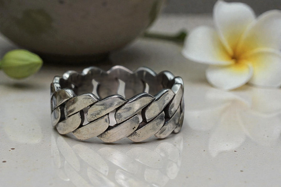 Oxidised Sterling Silver Ring Band RG-OX-SL-027