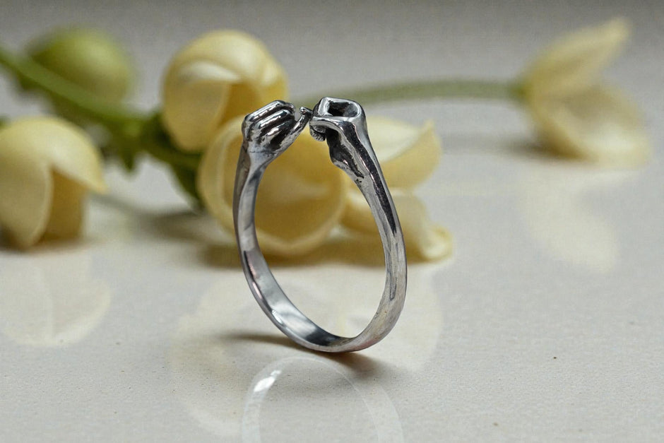 925 sterling silver pinky promise ring RG-OX-SL-029