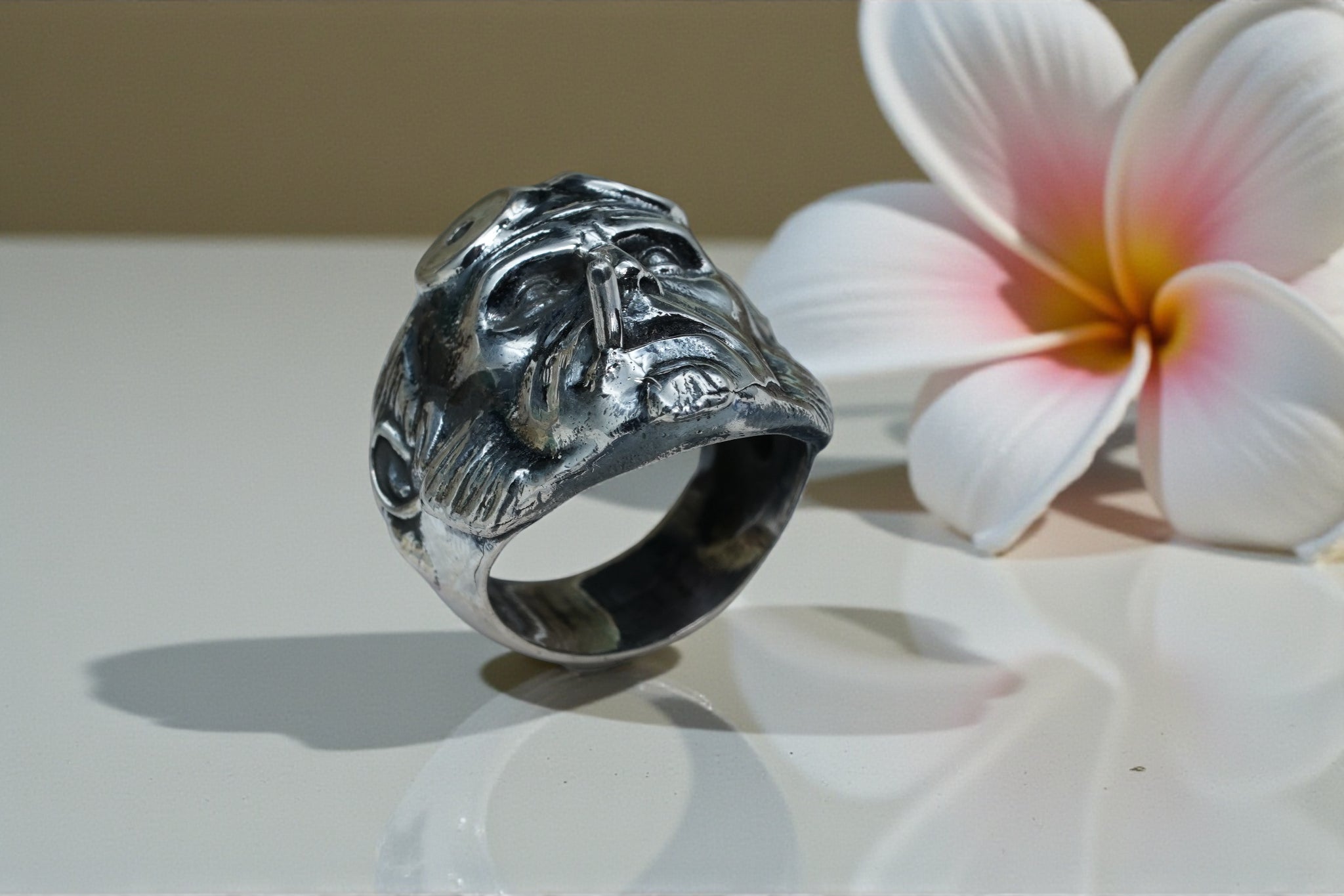 925 sterling silver face ring RG-OX-SL-034