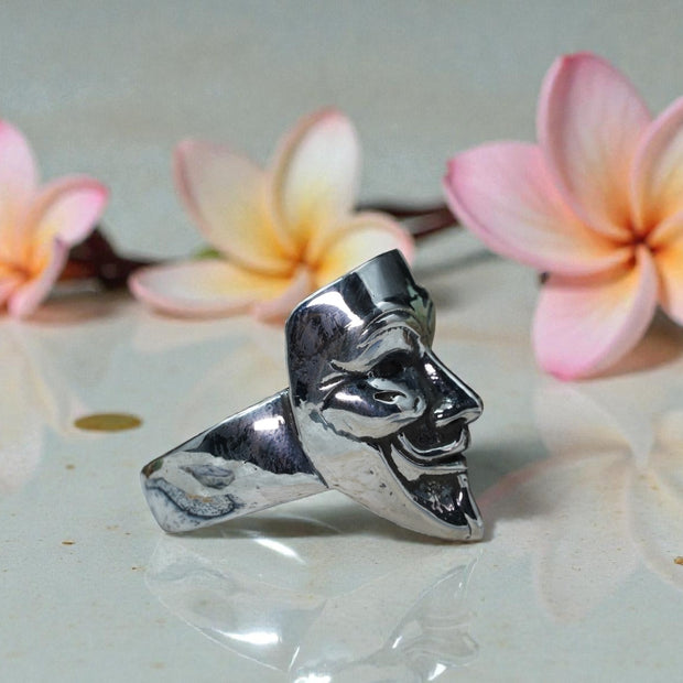 925 sterling silver tribal face ring RG-OX-SL-036