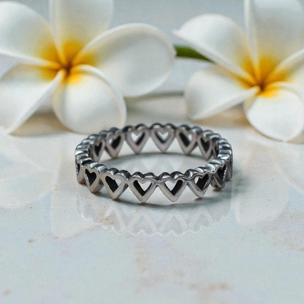 925 sterling silver open heart ring RG-OX-SL-039