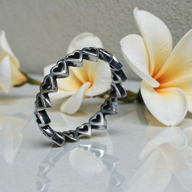 925 sterling silver open heart ring RG-OX-SL-039