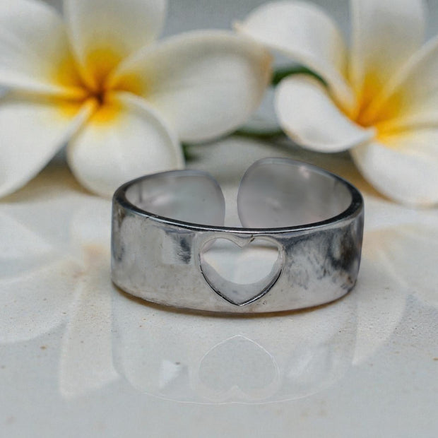 925 sterling silver heart thumb ring RG-OX-SL-041