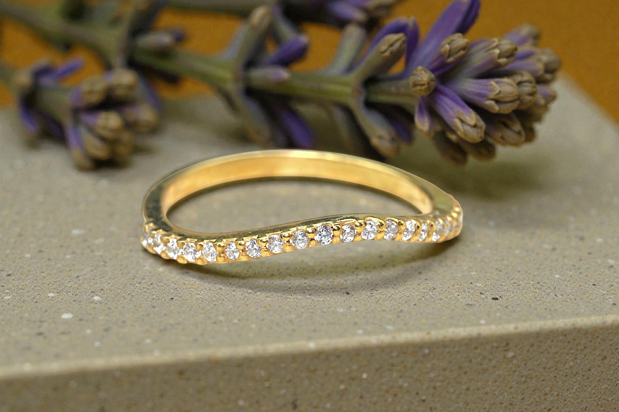 Moissanite Diamond Eternity Band Ring Gold 4