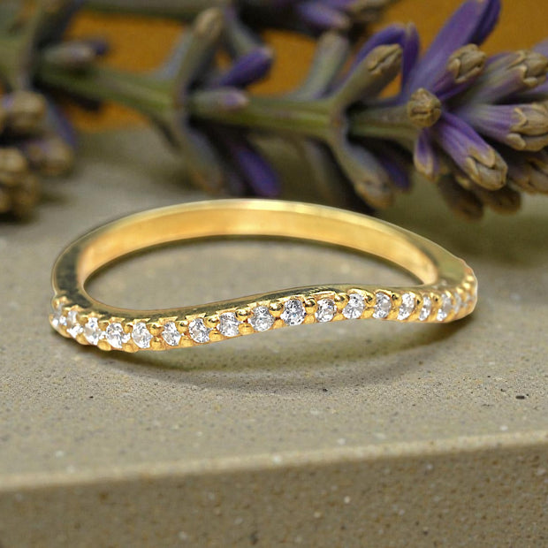 Moissanite Diamond Eternity Band Ring Gold 4