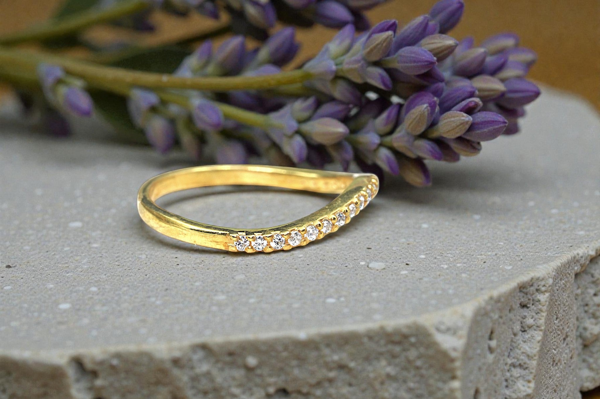 Moissanite Diamond Eternity Band Ring Gold 4