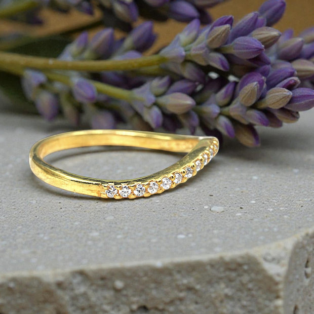 Moissanite Diamond Eternity Band Ring Gold 4