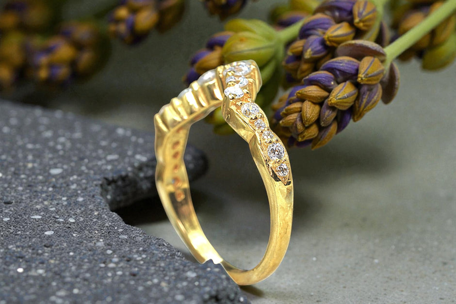 Moissanite Diamond Eternity Band Ring Gold 5
