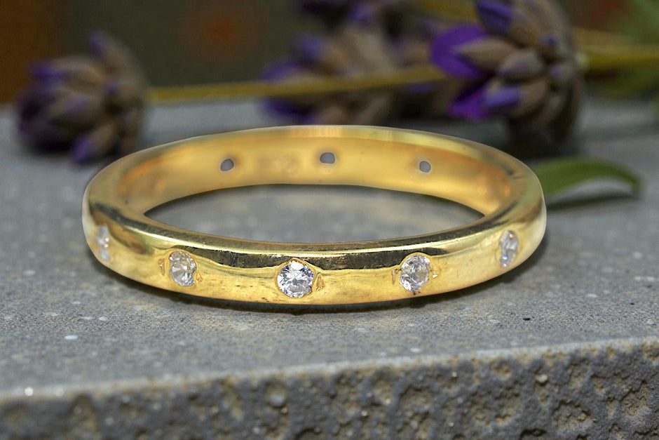 Moissanite Diamond Eternity Band Ring Gold 8