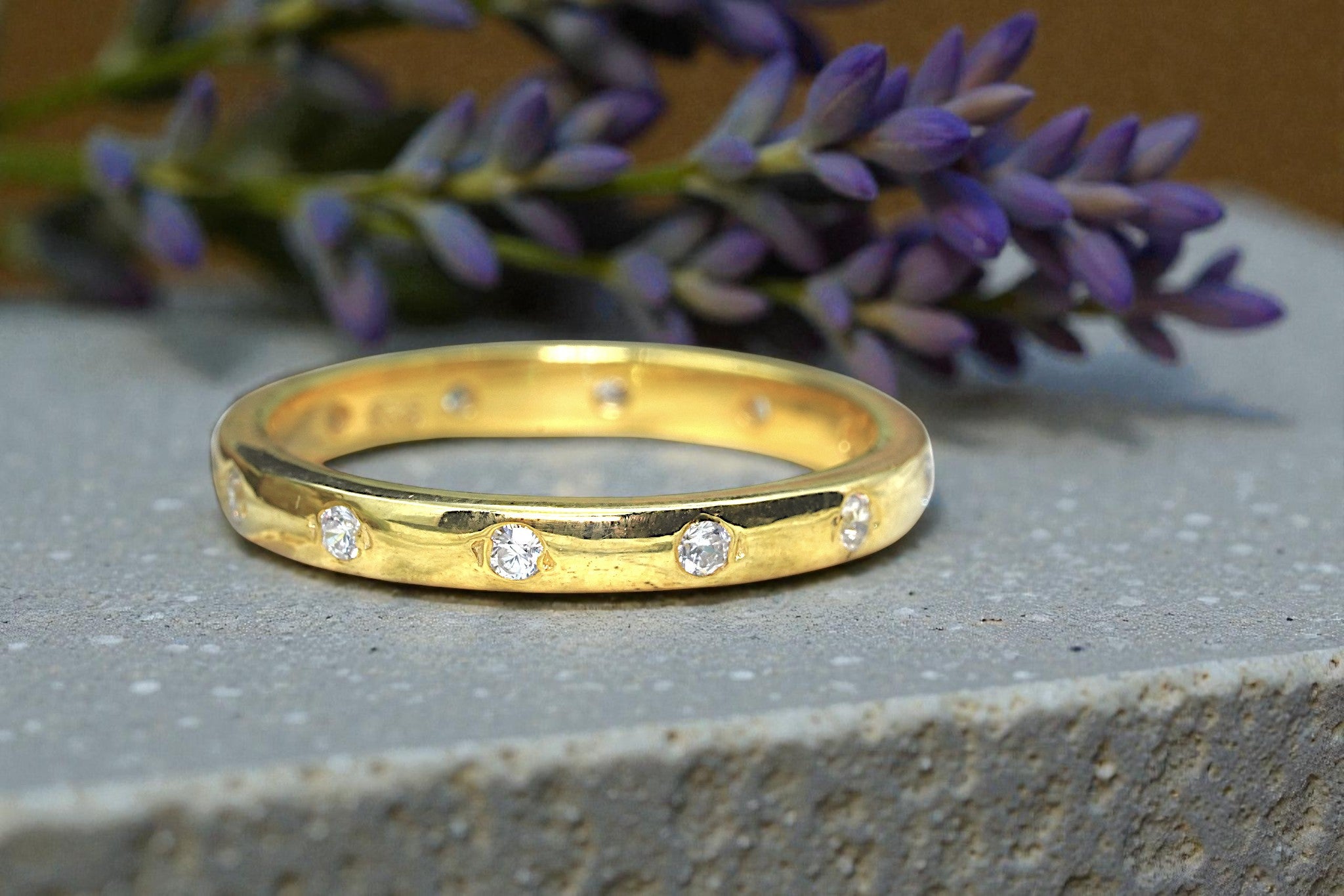Moissanite Diamond Eternity Band Ring Gold 8