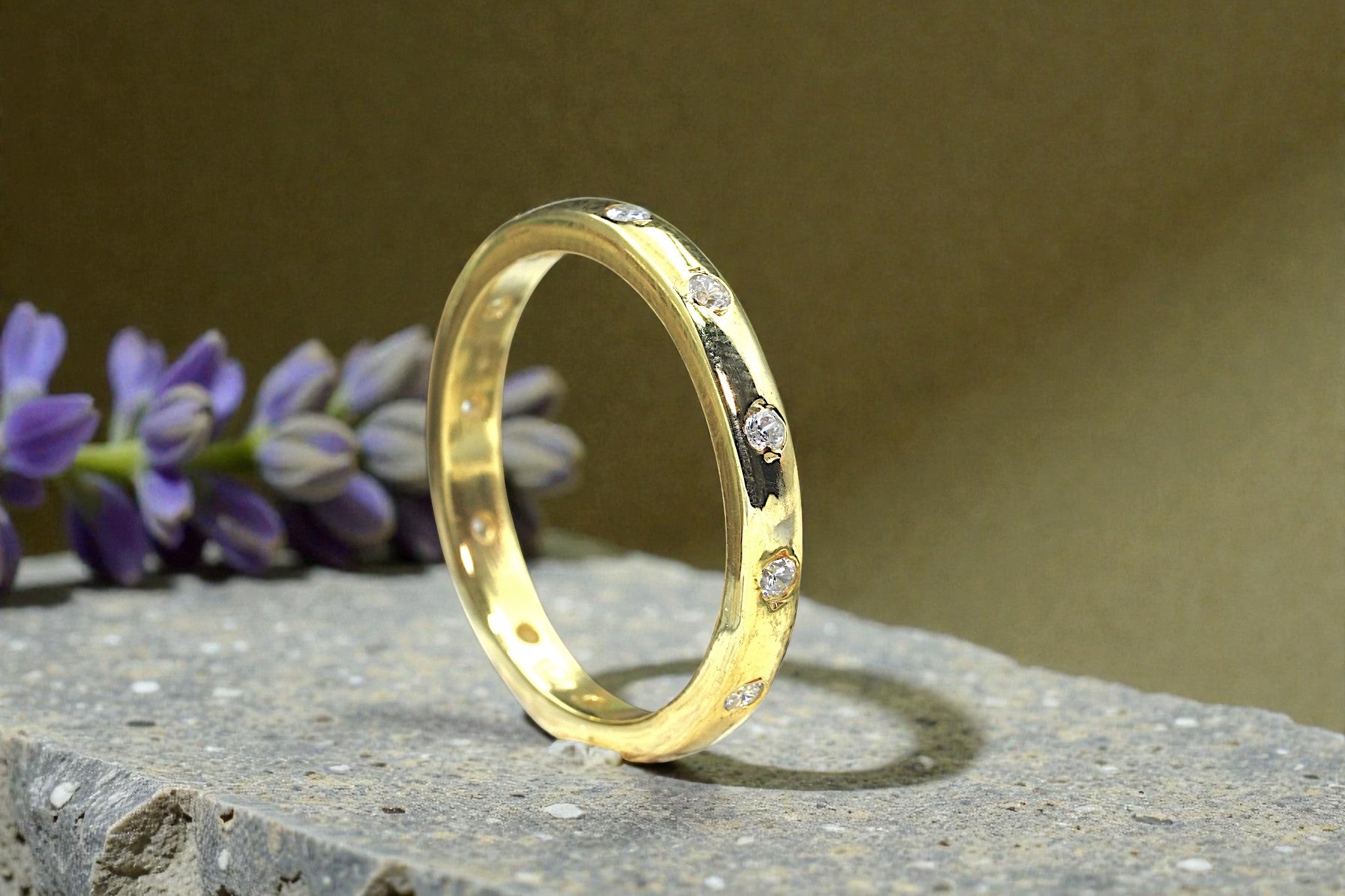 Moissanite Diamond Eternity Band Ring Gold 8