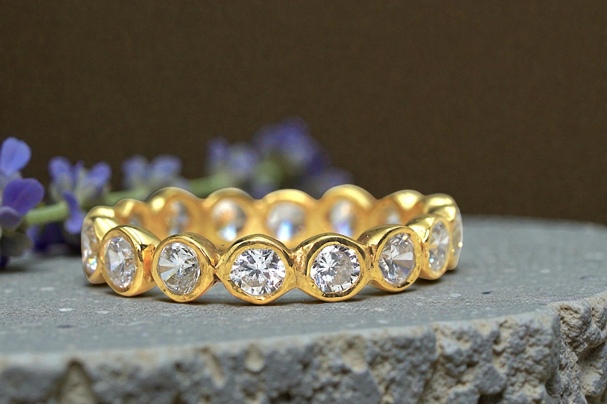 Moissanite Diamond Eternity Band Ring Gold 6