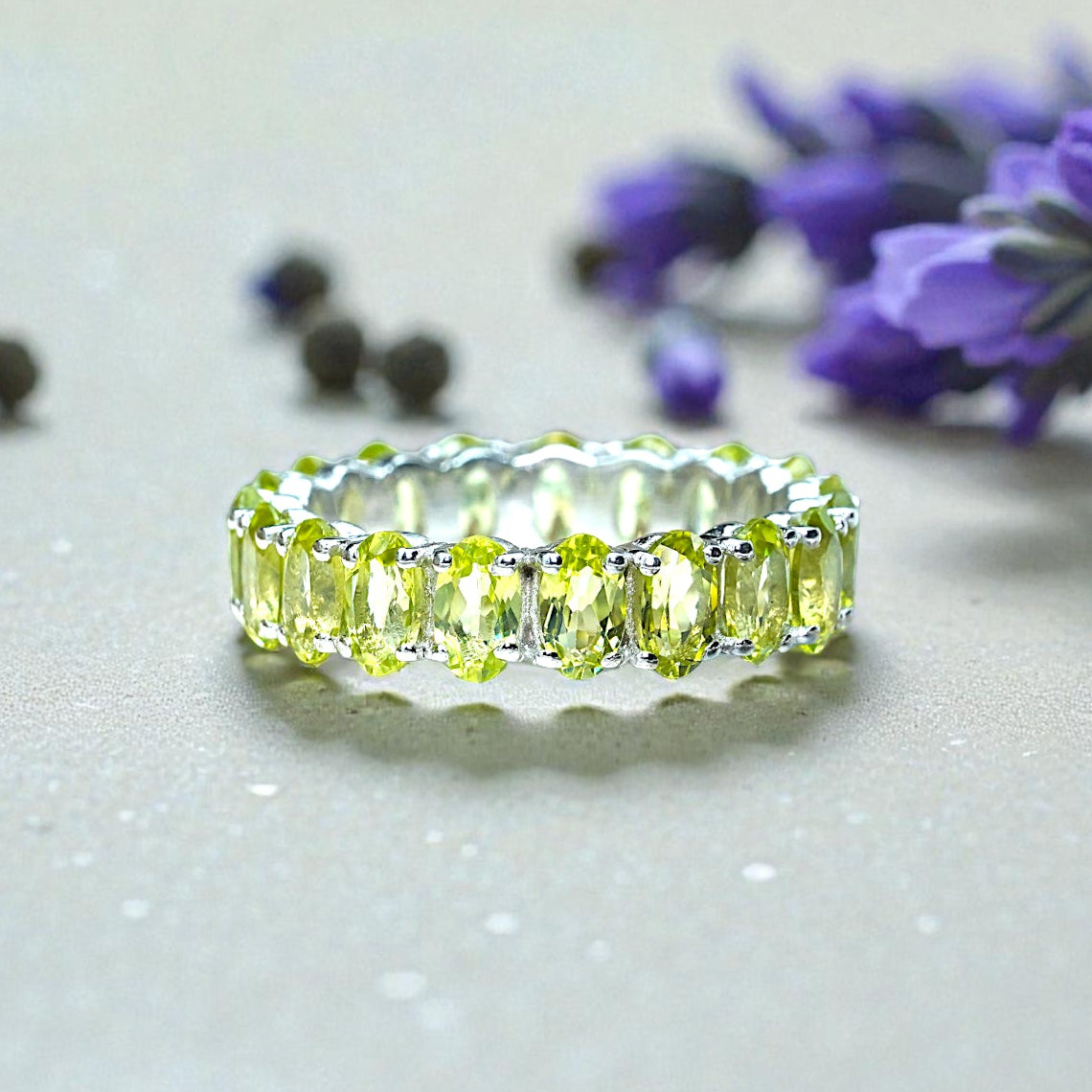 Natural Peridot Eternity band RG-GM-PD-SL-023
