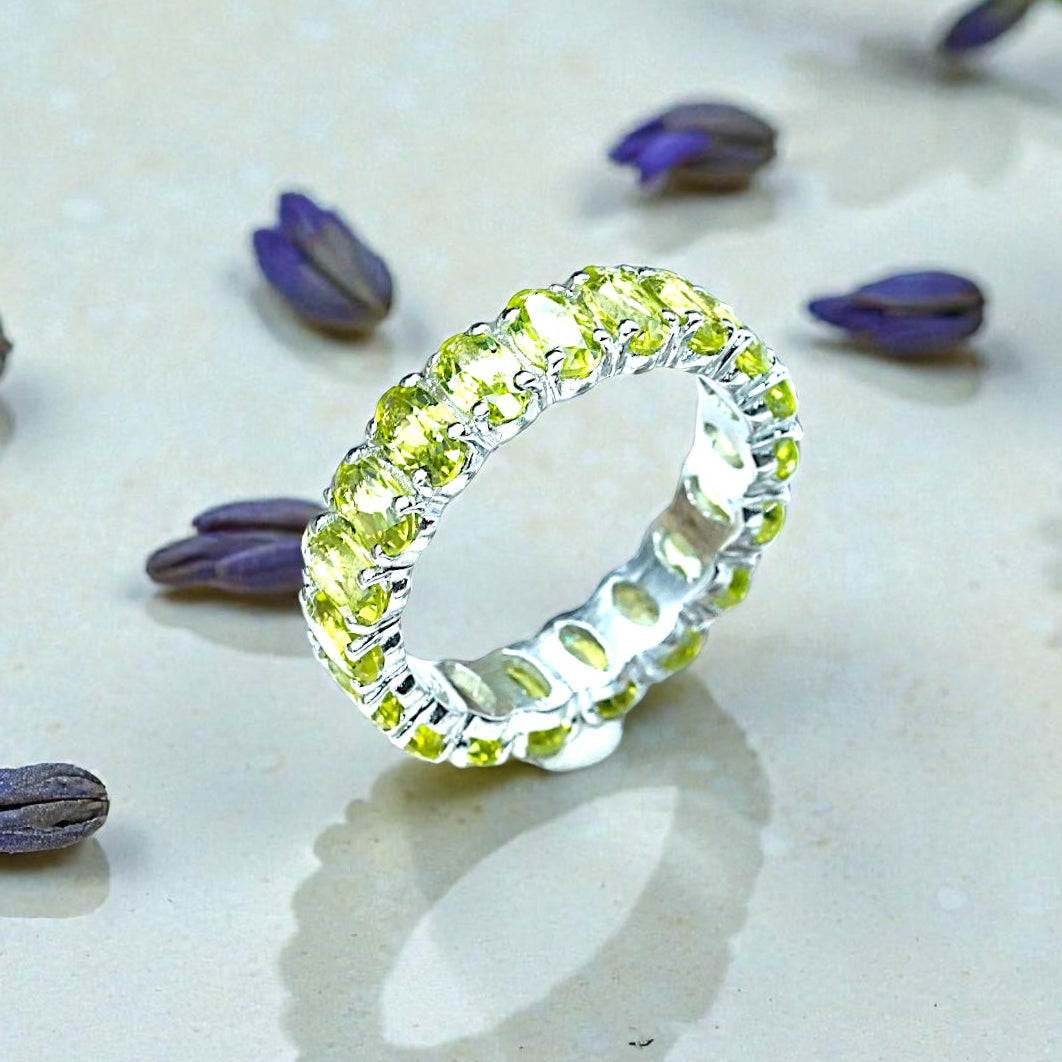 Natural Peridot Eternity band RG-GM-PD-SL-023