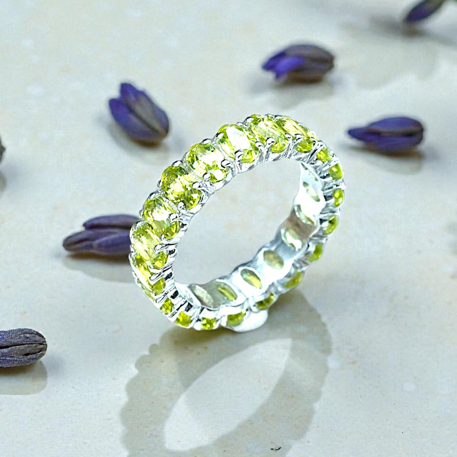 Natural Peridot Eternity band RG-GM-PD-SL-023