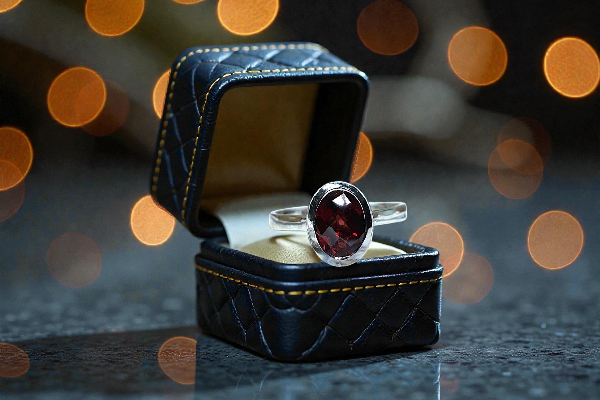 Natural Garnet  Ring RG-GM-GR-SL-009