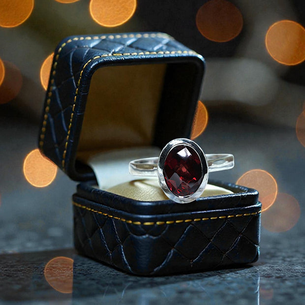 Natural Garnet  Ring RG-GM-GR-SL-009