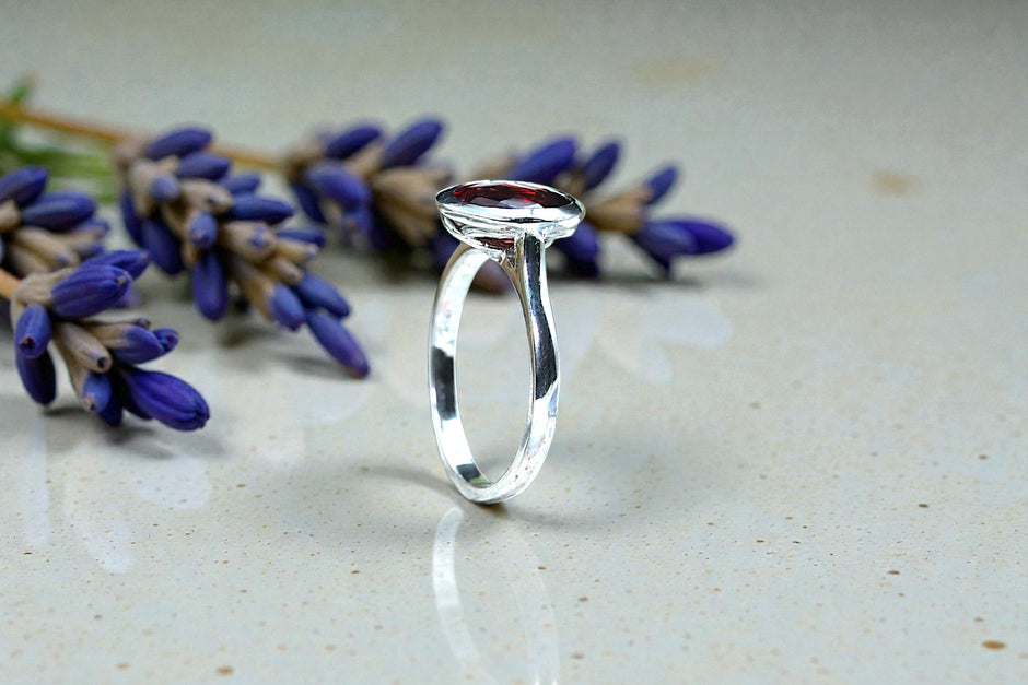 Natural Garnet  Ring RG-GM-GR-SL-009