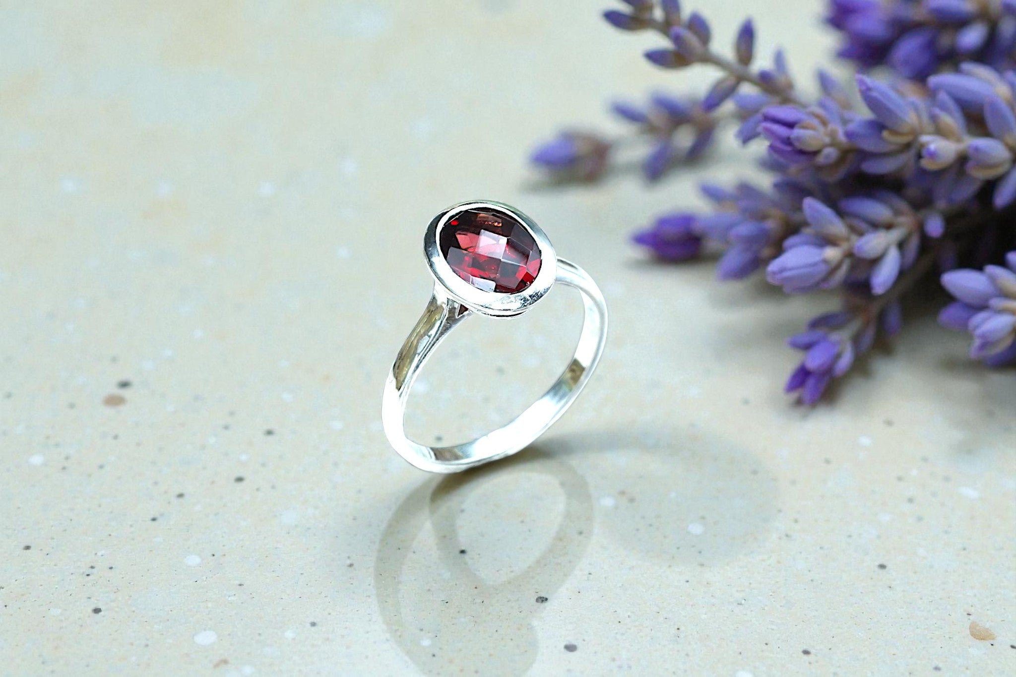 Natural Garnet  Ring RG-GM-GR-SL-009