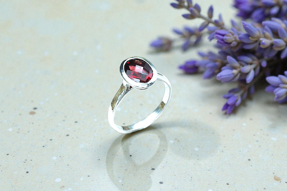 Natural Garnet  Ring RG-GM-GR-SL-009