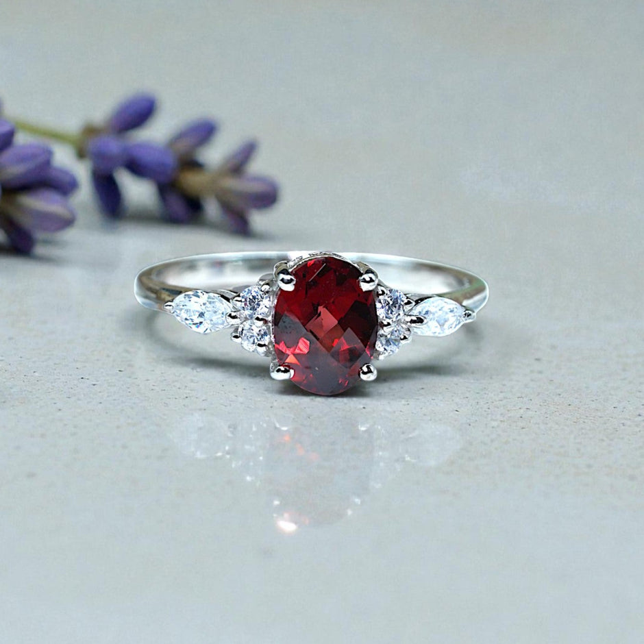 Natural Garnet  Ring RG-GM-GR-SL-007