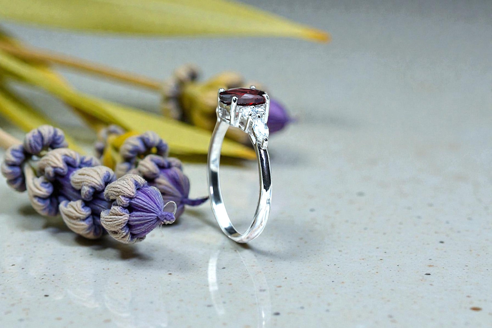 Natural Garnet  Ring RG-GM-GR-SL-007