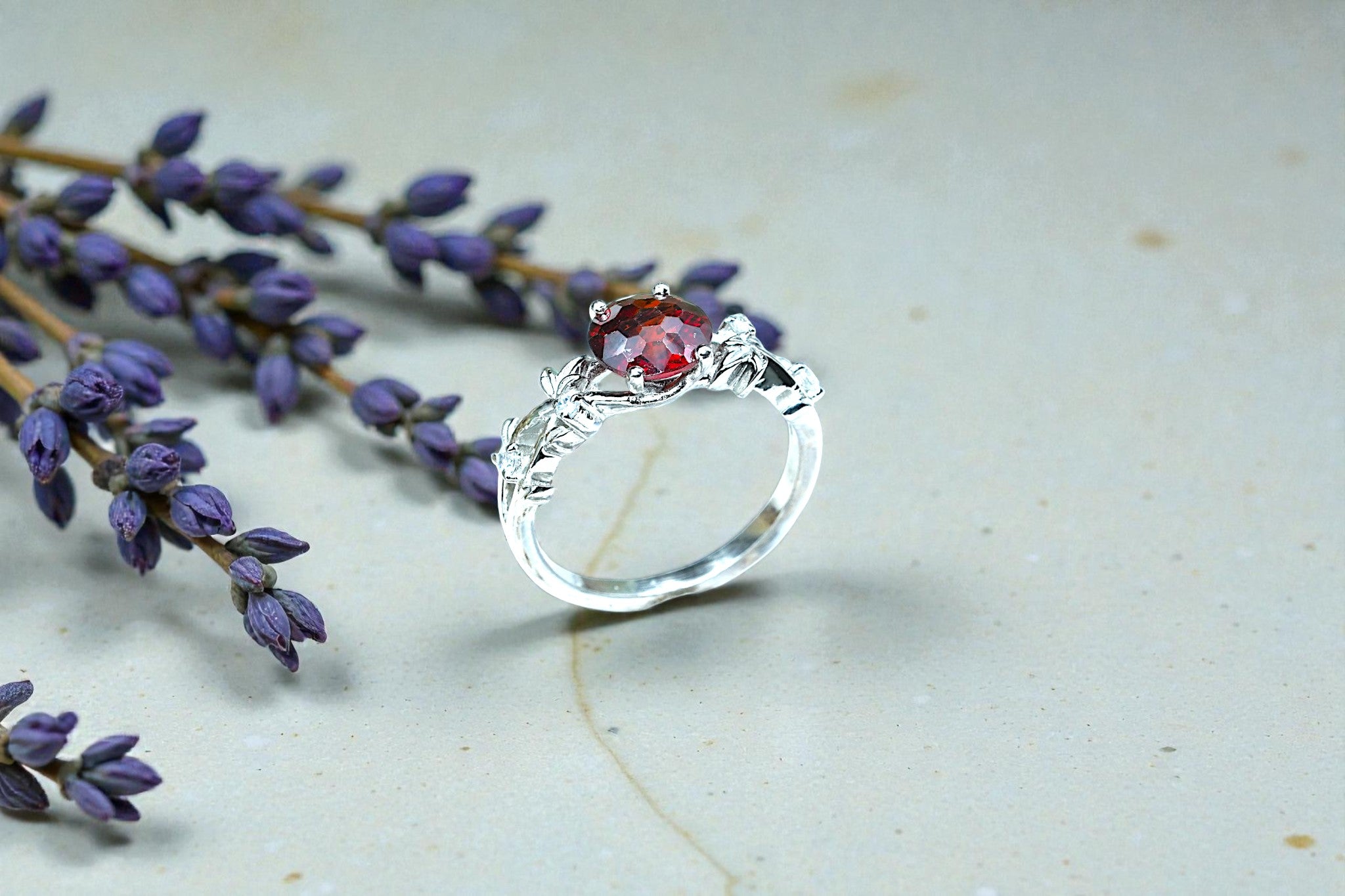 Natural Garnet  Ring RG-GM-GR-SL-008