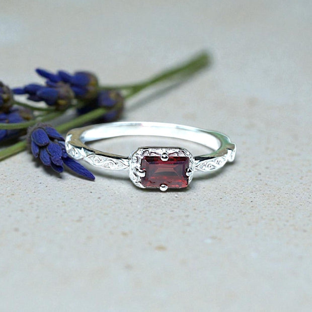 Natural dainty Garnet  Ring RG-GM-GR-SL-011