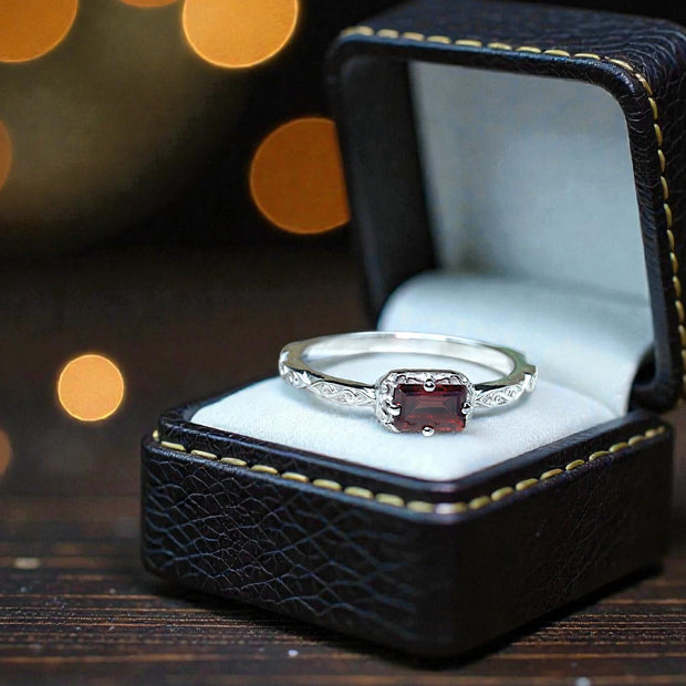 Natural dainty Garnet  Ring RG-GM-GR-SL-011