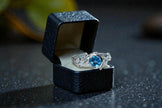 Round Cut Natural Blue Topaz Art Deco Ring RG-GM-BT-SL-015
