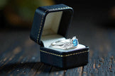 Round Cut Natural Blue Topaz Art Deco Ring RG-GM-BT-SL-015