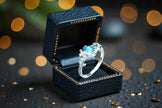 Round Cut Natural Blue Topaz Art Deco Ring RG-GM-BT-SL-015