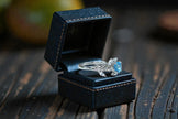 Round Cut Natural Blue Topaz Art Deco Ring RG-GM-BT-SL-016