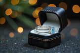 Emerald Cut Natural Blue Topaz birthstone  Ring RG-GM-BT-SL-014