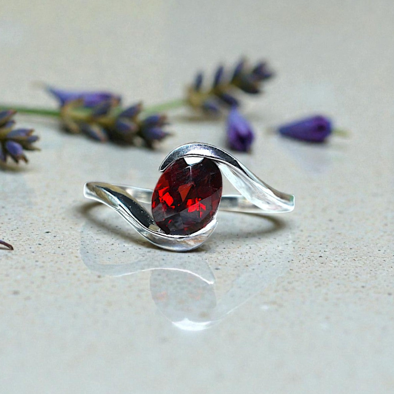 Natural Garnet  Ring RG-GM-GR-SL-012